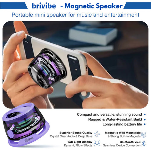 Brivibe™ – Stick, Shine & Sound with Waterproof Bass & RGB Glow