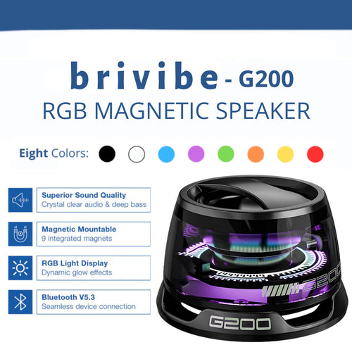Brivibe™ – Stick, Shine & Sound with Waterproof Bass & RGB Glow